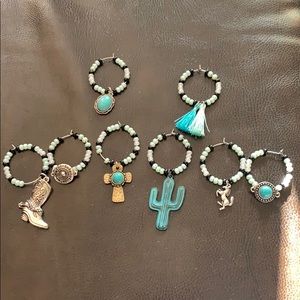 Country Western themed wine charms